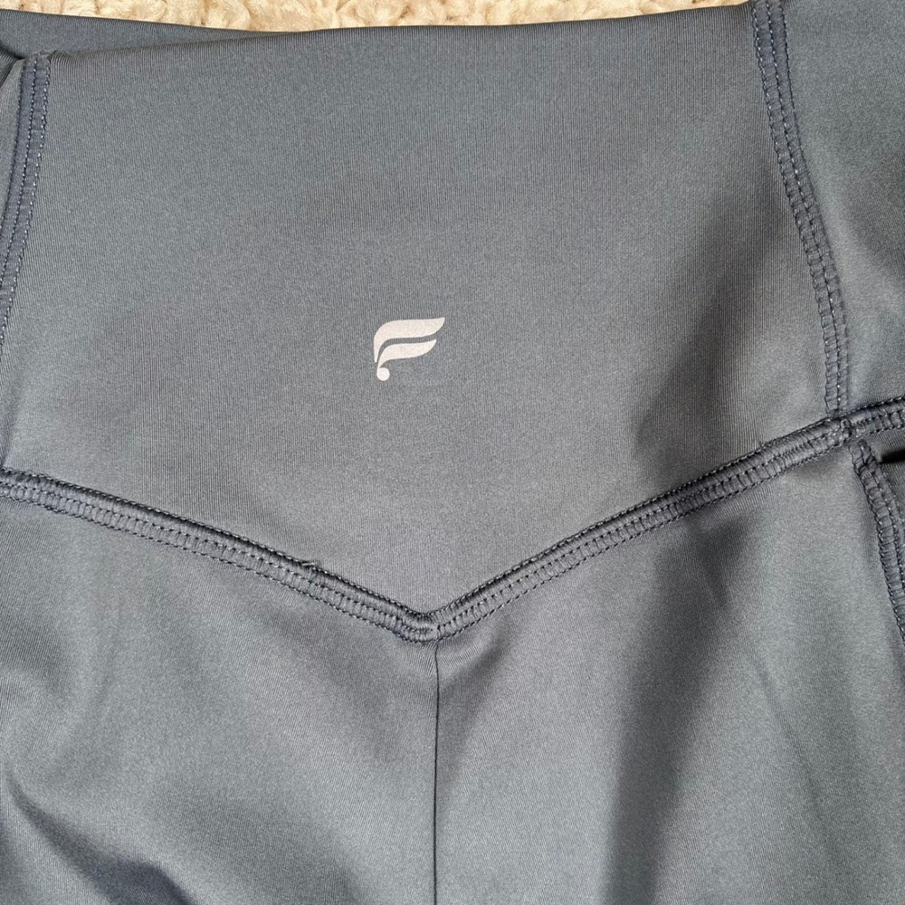 Fabletics High Waisted Moto Leggings Slate Gray‎ XXS Pockets Athletic Workout - Picture 7 of 8